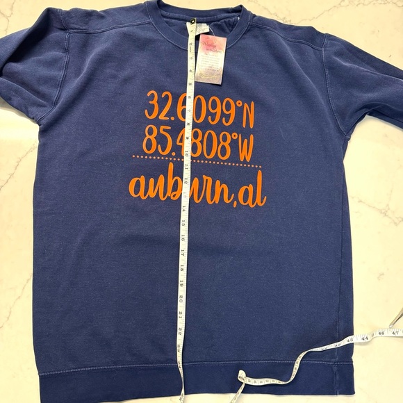 NWT Comfort Colors “AUBURN” Navy Sweatshirt Size Medium - Picture 4 of 4